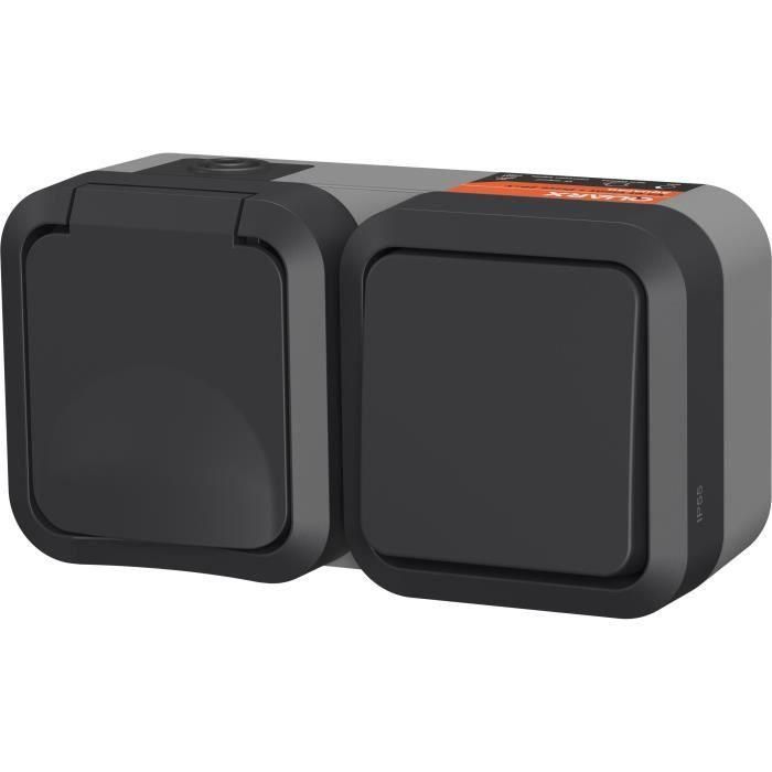 QUARX AUC1695830878712 Toma doble Exterior vertical IP55 Aqua Pro 250V 16A 4