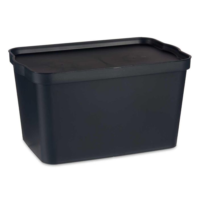 Caja Plastico Con Tapa 24L Antracita Kipit 29X24CM (6 Unidades) 1 Caja Plastico Con Tapa 24L Antracita Kipit 29X24CM (6 Unidades) 1