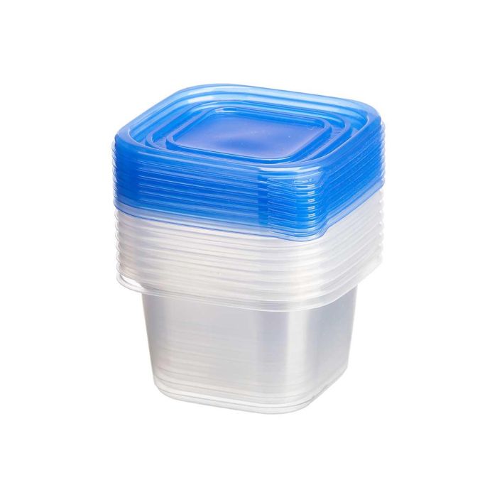 Set 8 Fiambreras Leknes 880 ml, 14.5x16.5x14.5 cm, Azul/Transparente, PP (8 Unidades) 1 Set 8 Fiambreras Leknes 880 ml, 14.5x16.5x14.5 cm, Azul/Transparente, PP (8 Unidades) 1