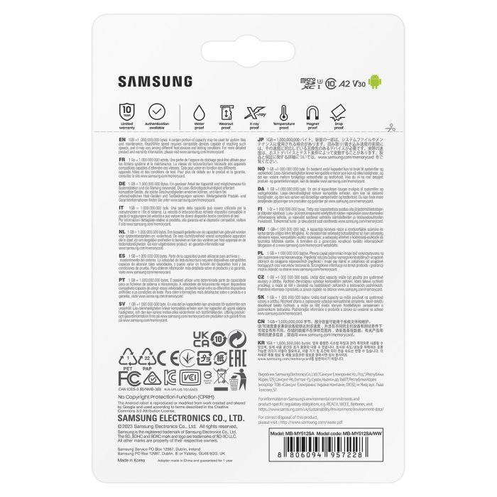 Samsung PRO Ultimate 512GB MicroSDXC UHS-I Adaptador Incluido Velocidad 200 MB/s 8
