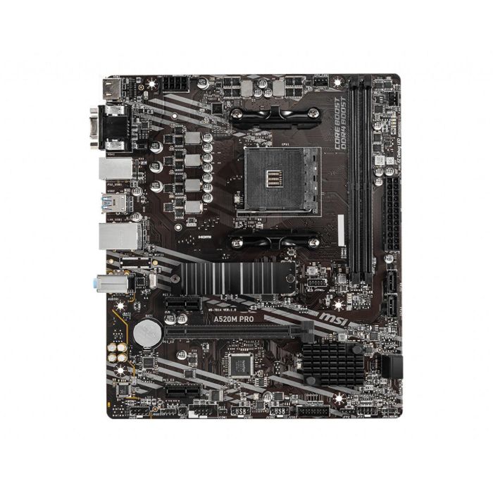 MSI A520M PRO Placa Base micro ATX para AMD Zócalo AM4 Ryzen 3000 con Chipset A520, DDR4, M.2 y Gigabit Ethernet 30