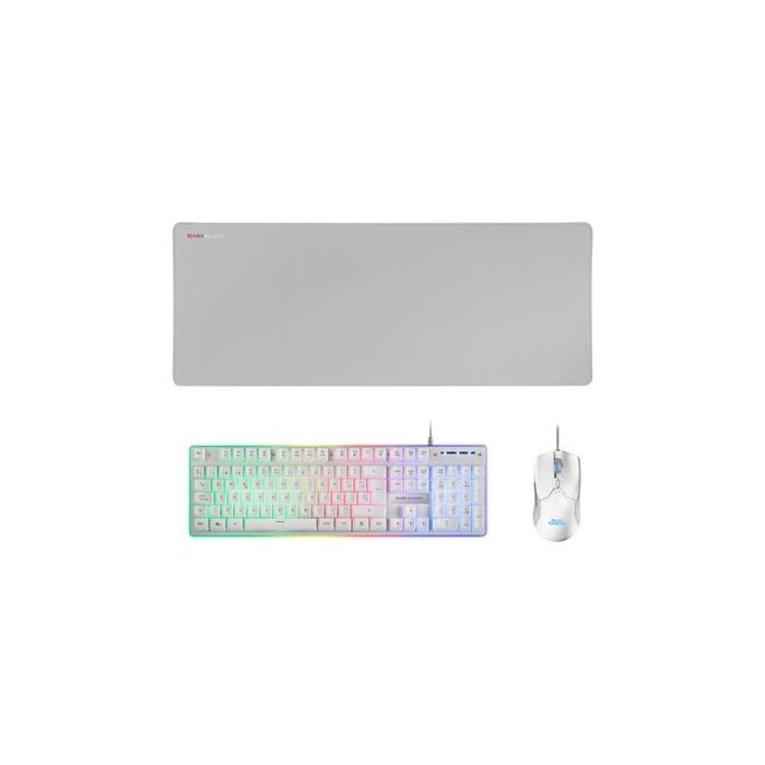 Pack Gaming Mars Gaming MCPX/ Teclado H-MECH + Ratón Óptico + Alfombrilla/ Blanco Pack Gaming Mars Gaming MCPX/ Teclado H-MECH + Ratón Óptico + Alfombrilla/ Blanco