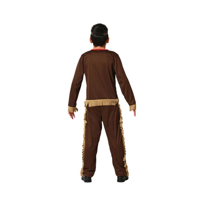 Disfraz Indio Rojo Niños 3-4 Años, Camiseta, Pantalón y Cinta para el Pelo, Talla Niño, Lejano Oeste
