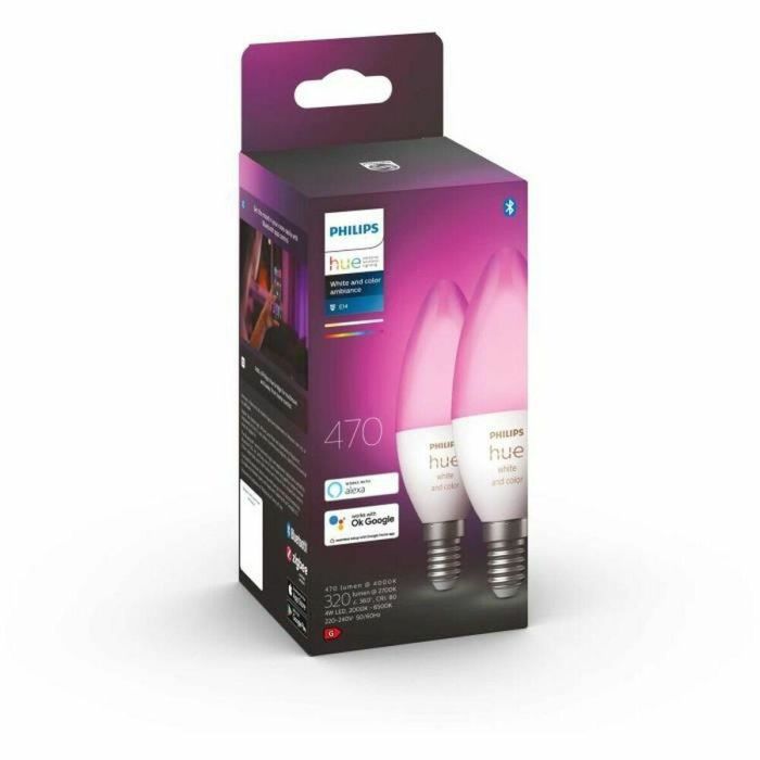 Bombilla LED Philips Paquete doble E14 Blanco G E14 470 lm (6500 K) (2 Unidades) Bombilla LED Philips Paquete doble E14 Blanco G E14 470 lm (6500 K) (2 Unidades)