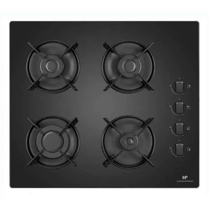Continental Edison Tabla 4 Fayers CECTG4VB1 Gas Vidrio Negro 0 Continental Edison Tabla 4 Fayers CECTG4VB1 Gas Vidrio Negro 0