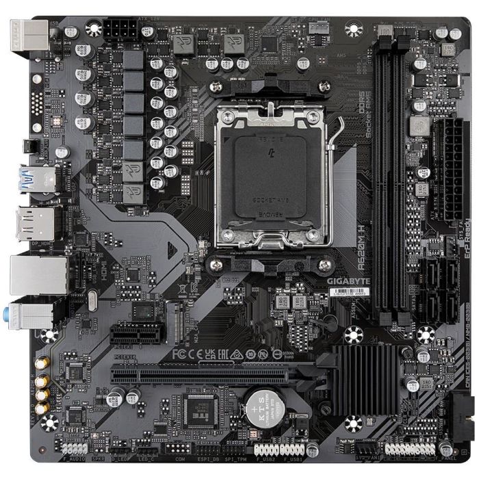 Gigabyte A620M H Placa Base AMD AM5 DDR5 hasta 7200MHz, PCIe 4.0 M.2, GbE LAN, micro ATX 1