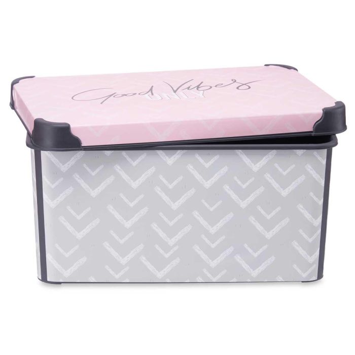 Caja de Plástico Vibes 10L Kipit 22x16x34 cm - Estampado (12 Unidades) 2 Caja de Plástico Vibes 10L Kipit 22x16x34 cm - Estampado (12 Unidades) 2