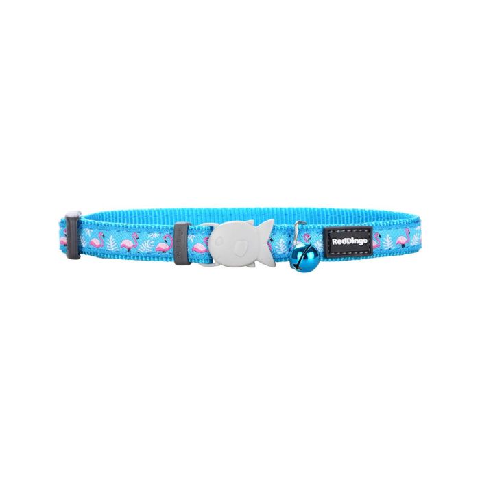 Red Dingo Collar Ajustable para Perro Flamingo Turquesa Nylon Fuerte, Cómodo, Anilla D Acero Inoxidable 25 mm x 41-63 cm 1