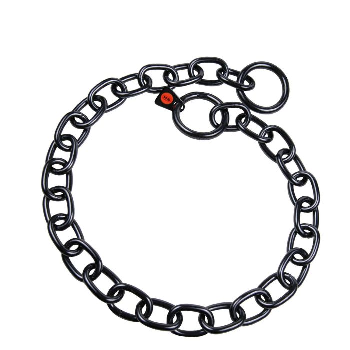 Hs Sprenger Collar de Eslabón Semi-Largo para Perro, Acero Inoxidable Negro, 4 mm x 69 cm, hasta 110 kg