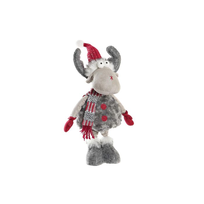 DKD Home Decor Figura Navidad Tradicional Reno Gris Rojo Blanco 14 x 60 x 26 cm Poliester 1