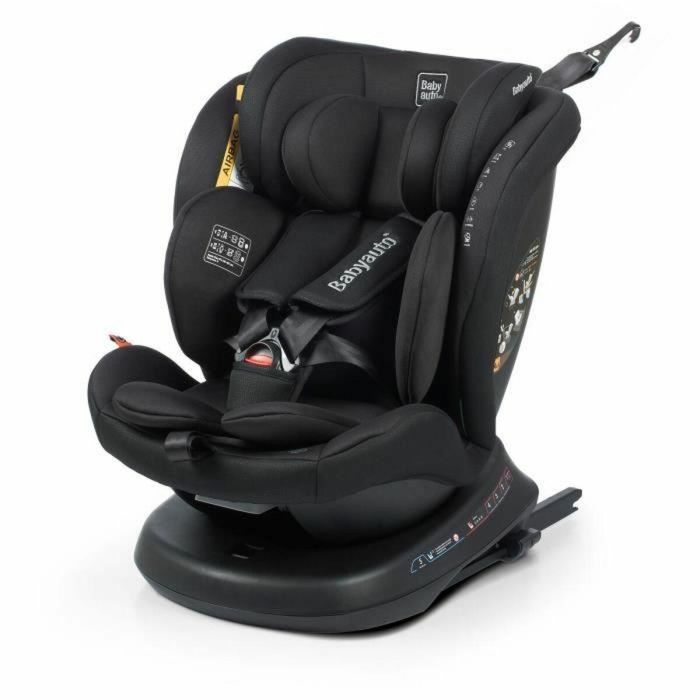 Babyauto BAB8435593703359 Silla de coche Rodia Grupo 0/1/2/3 I-Size Plus Isofix Giratoria Reclinable Reductor Negro