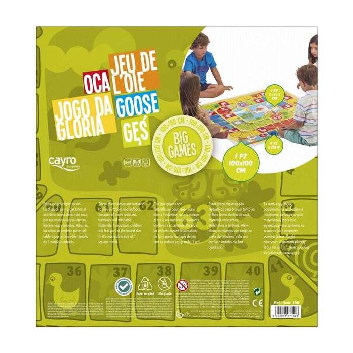Cayro Juego de la Oca Gigante para Suelo 100x100 cm, Plástico, +2 Jugadores, Edad Mínima 3 Años 5 Cayro Juego de la Oca Gigante para Suelo 100x100 cm, Plástico, +2 Jugadores, Edad Mínima 3 Años 5