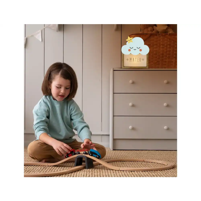 Wondee Lampara Personalizable Little Cloud para Bebé Luz Nocturna Infantil Quit Miedos Madera 2