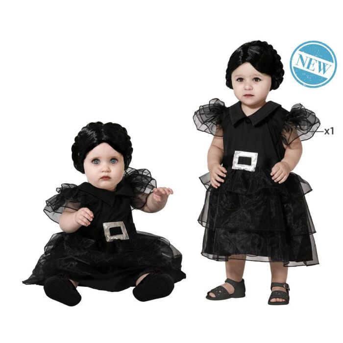 Disfraz Fantasma Negro Vestido Bebé Niña 6-12 Meses