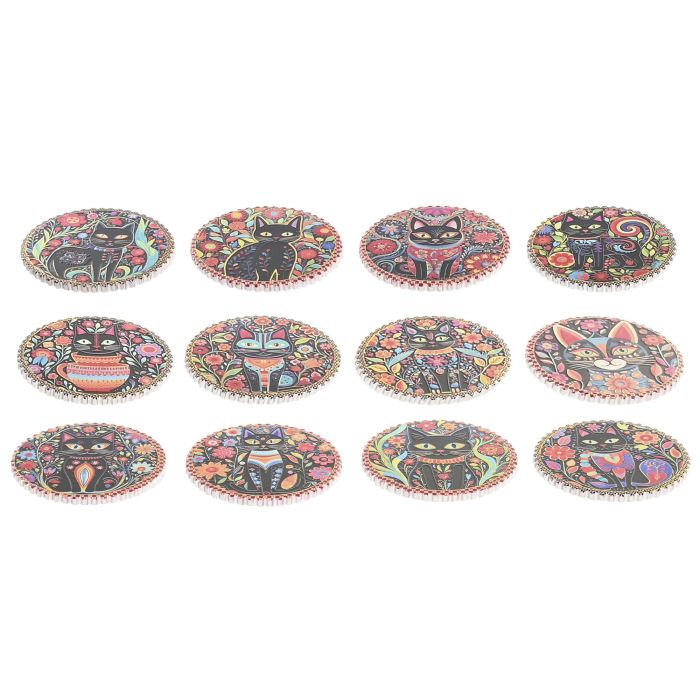 Posavasos Shabby DKD Home Decor Multicolor Negro 10.8 x 0.7 x 10.8 cm (72 Unidades) 1 Posavasos Shabby DKD Home Decor Multicolor Negro 10.8 x 0.7 x 10.8 cm (72 Unidades) 1