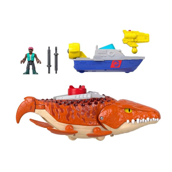 Imaginext Jfr23 Mosasaurus Jurassic World Persecución y Mordiscos, Sonido y Movimiento, 45cm, Figura, Lancha Lanzador +3 años 1 Imaginext Jfr23 Mosasaurus Jurassic World Persecución y Mordiscos, Sonido y Movimiento, 45cm, Figura, Lancha Lanzador +3 años 1
