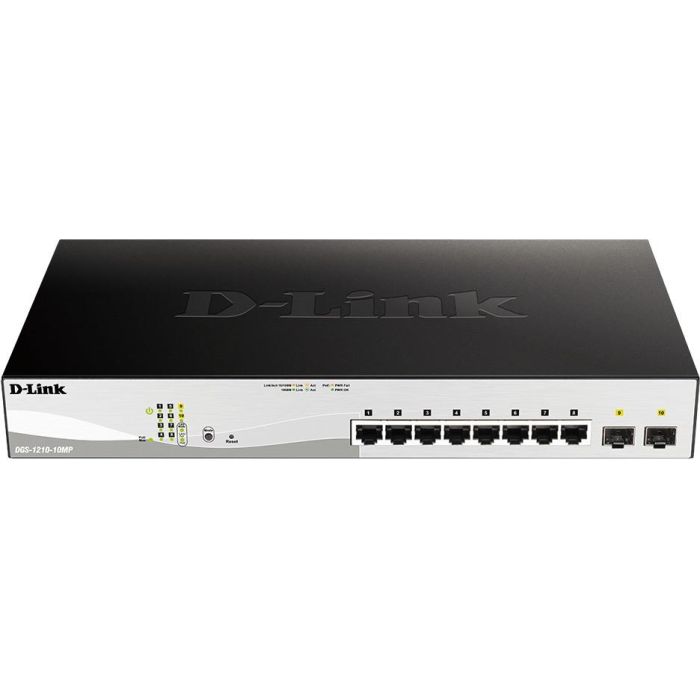 D-Link DGS-1210-10MP/E Switch Gestionable PoE 8 Puertos Gigabit + 2 SFP 130W Rack para Red Ethernet