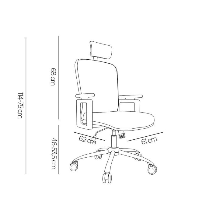 Silla De Direccion Q-Connect Ergonomica Base Metal Respaldo Alto Con Reposacabeza Ajustable 2