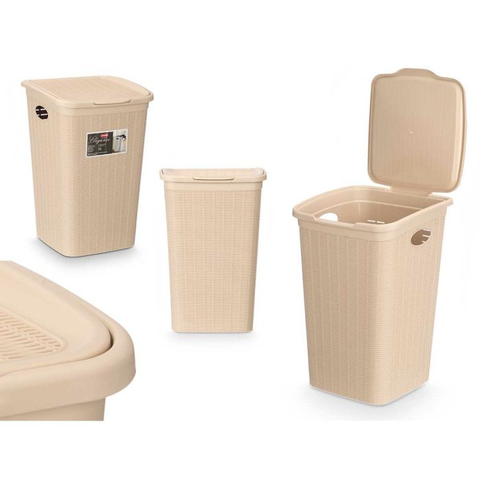 Cubo contenedor Stefanplast 30084 Crema Plástico 50 L 36 x 54,5 x 38 cm (6 Unidades) 3