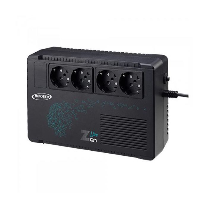 INFOSEC Zen Live 500 - Inversor interactivo de línea 500 VA 4 salidas FR / SCHUKO - 2 años de garantía INFOSEC Zen Live 500 - Inversor interactivo de línea 500 VA 4 salidas FR / SCHUKO - 2 años de garantía