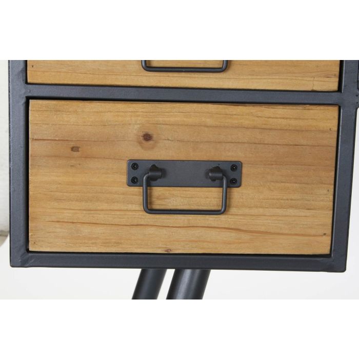 DKD Home Decor Escritorio Vintage Negro Natural Abeto Metal 135 cm Ancho x 60 cm Fondo x 95 cm Alto con 4 Cajones Desmontable 5 DKD Home Decor Escritorio Vintage Negro Natural Abeto Metal 135 cm Ancho x 60 cm Fondo x 95 cm Alto con 4 Cajones Desmontable 5