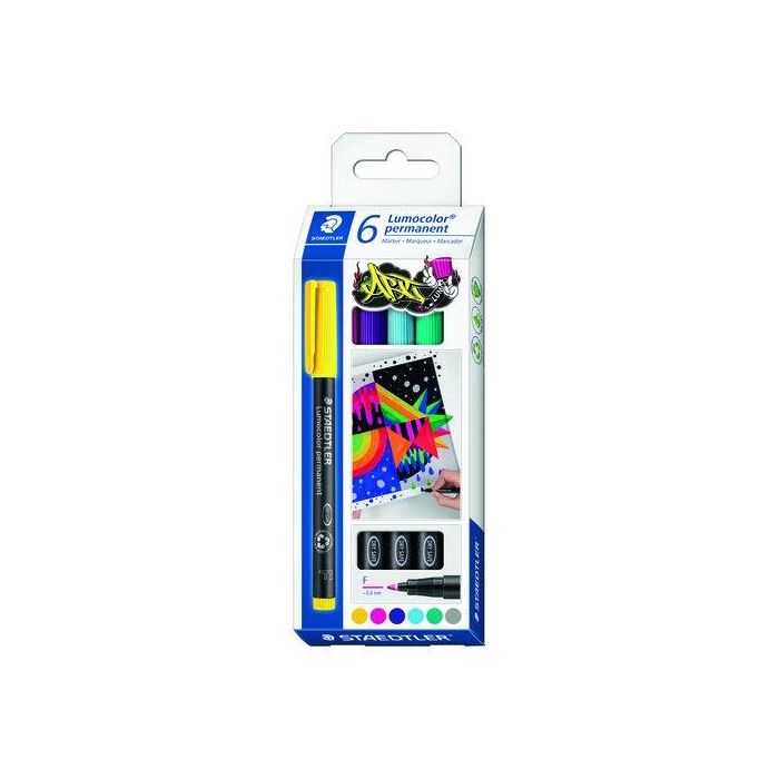 Rotulador Permanente Staedtler 318 Lumocolor (F) Caja De 6