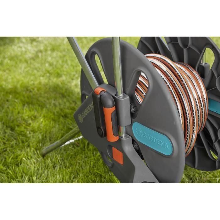 Gardena Aquaroll L Enrollador de manguera con ruedas, mango telescópico y conexión antigoteo, resistente a heladas 3 Gardena Aquaroll L Enrollador de manguera con ruedas, mango telescópico y conexión antigoteo, resistente a heladas 3