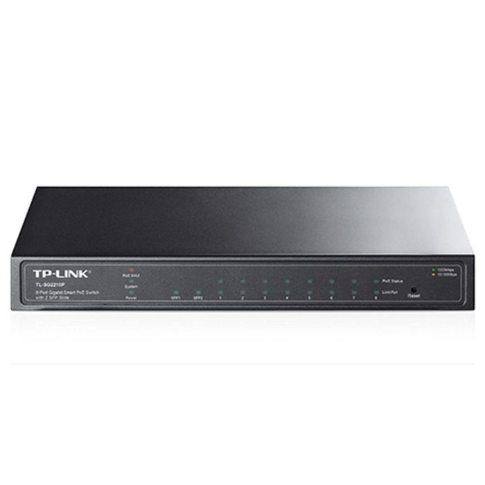 TP-LINK TL-SG2210P Switch 8 Puertos Gigabit PoE con 2 Ranuras SFP, 53W, Administración Web, QoS, VLAN TP-LINK TL-SG2210P Switch 8 Puertos Gigabit PoE con 2 Ranuras SFP, 53W, Administración Web, QoS, VLAN
