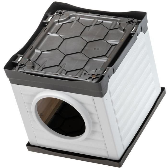 Nicho - FERPLAST - PETVILLA 50 - 38,5 x 43 x 38,5 cm - Blanco / Gris 3 Nicho - FERPLAST - PETVILLA 50 - 38,5 x 43 x 38,5 cm - Blanco / Gris 3