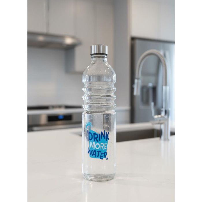 La Mediterran Botella Decorada Vidrio y Acero Inoxidable 1250 ml 8 x 8 x 33.2 cm 2