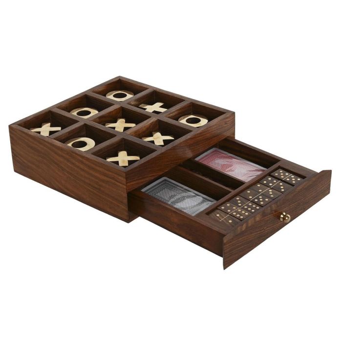 Juego Colonial DKD Home Decor Marron 20.5 x 6.7 x 20.4 cm Set de 4 1