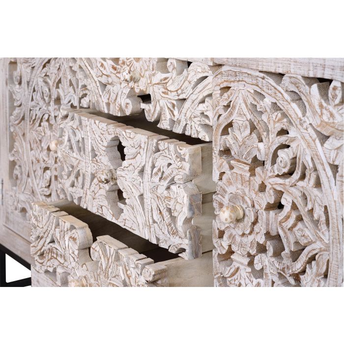 Giner y Colomer Aparador Madera Mango y Metal Blanco Envejecido 150 cm 3