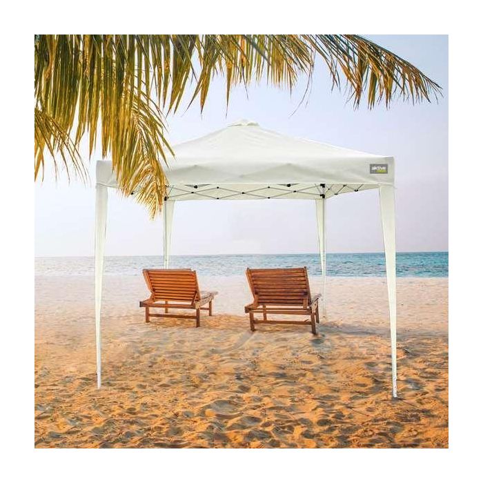 Max-air Cenador Plegable de Exterior con Chimenea Integrada 300x300x250 cm, Resistente Estructura de Acero y Techo de Tela