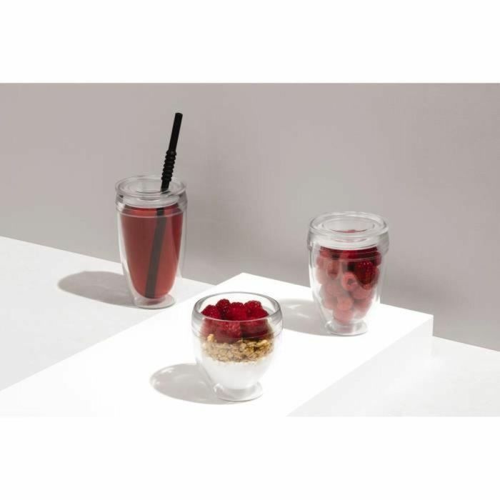 Bodum BOD0699965425944 Juego de 2 Vasos Pavina To Go Plástico Doble Pared Tapa Hermética 20 cl Transparente 2 Bodum BOD0699965425944 Juego de 2 Vasos Pavina To Go Plástico Doble Pared Tapa Hermética 20 cl Transparente 2