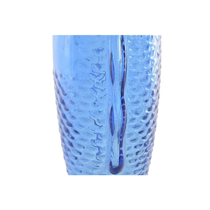 DKD Home Decor Jarrón Hangzhou design 26a Mediterráneo Azul Turquesa Cristal 7 x 26.3 x 10 cm (2 Unidades)