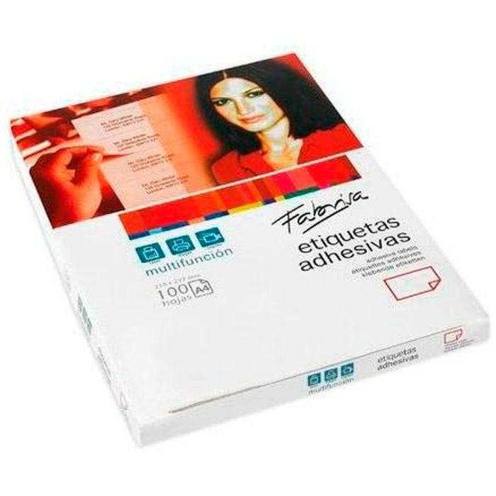 Etiquetas adhesivas Fabrisa Blanco 100 Hojas 105 x 42,4 mm (5 Unidades) 1 Etiquetas adhesivas Fabrisa Blanco 100 Hojas 105 x 42,4 mm (5 Unidades) 1