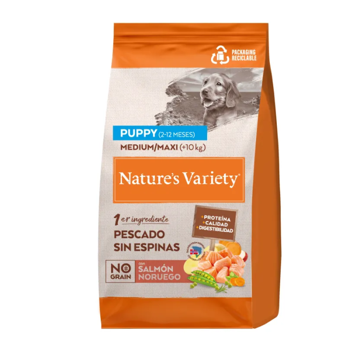 Nature'S Variety Dog No Grain Puppy Medium Salmon 10 kg