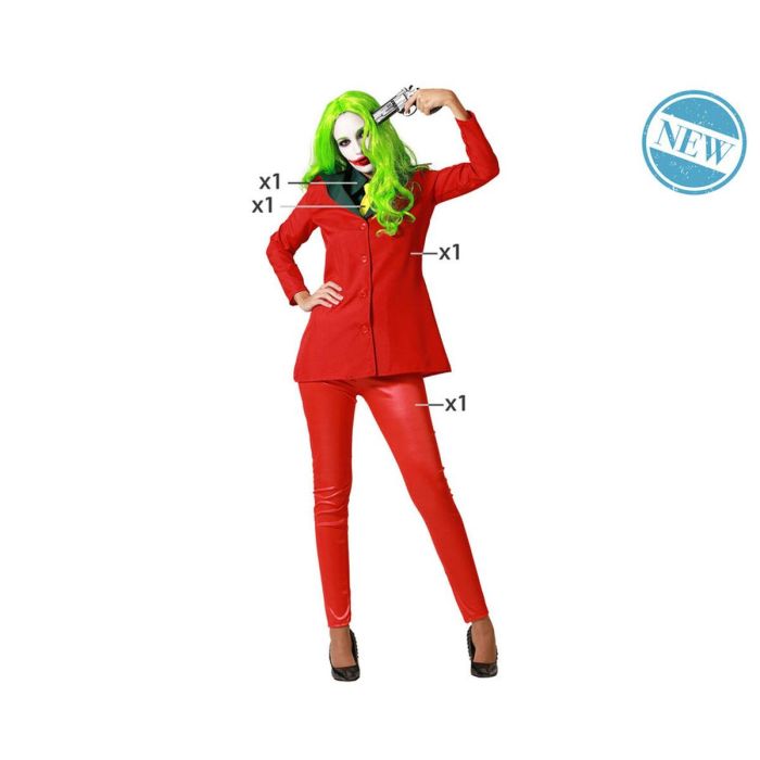 Disfraz Payaso Halloween Rojo Con Corbata Mujer Adulto XS-S 7 Disfraz Payaso Halloween Rojo Con Corbata Mujer Adulto XS-S 7
