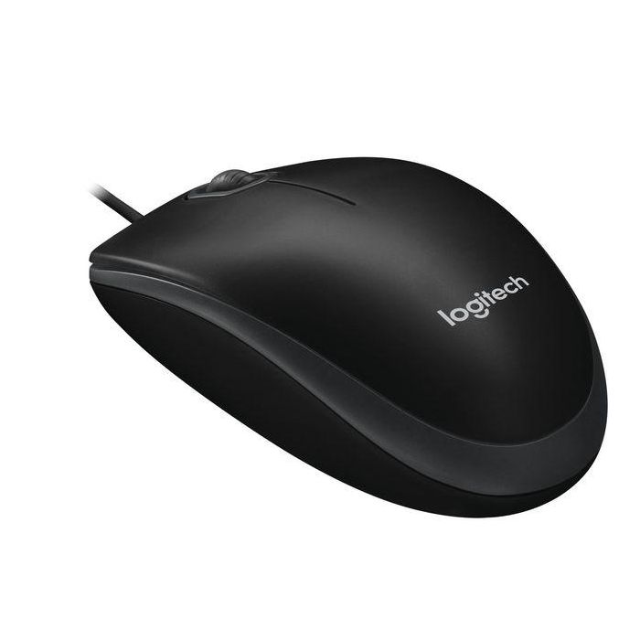 Logitech B100 Ratón Óptico USB Negro para Negocios, 800 DPI, Ergonómico Ambidextro, Conexión USB-A Plug & Play 3