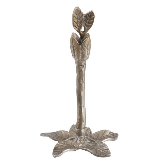 Portavelas Oro Aluminio Decoración 14 X 14 X 24 cm