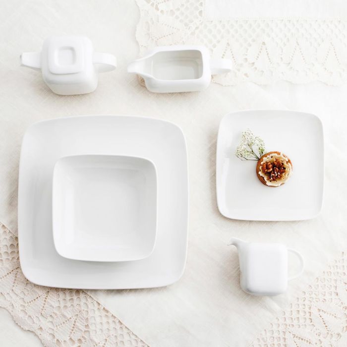 Ariane Vital Square Plato Llano Porcelana 30x30 cm Blanco (6 Unidades) 2