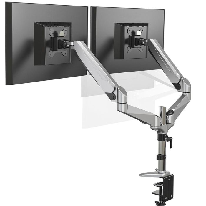 Digitus DA-90353 Soporte de Mesa para 2 Monitores hasta 32" (81 cm), 8 kg, Abrazadera, Negro/Plata 1 Digitus DA-90353 Soporte de Mesa para 2 Monitores hasta 32" (81 cm), 8 kg, Abrazadera, Negro/Plata 1