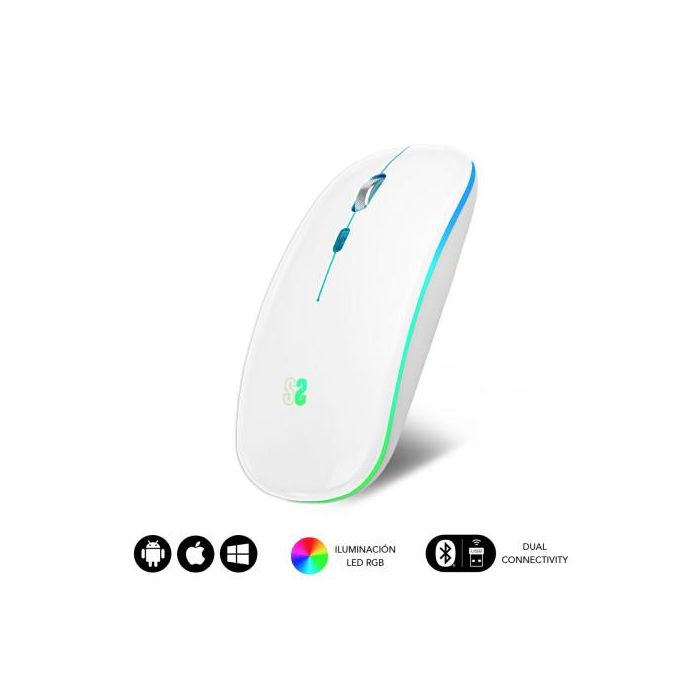 SUBBLIM Raton LED Dual Flat Mouse White SUBBLIM Raton LED Dual Flat Mouse White