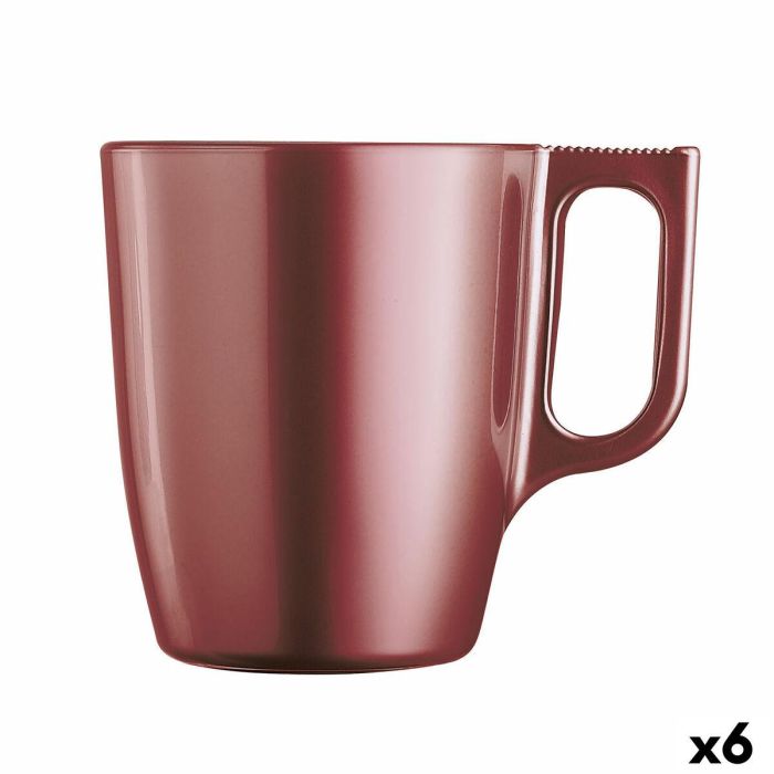 Taza Mug Luminarc Flashy Rojo 250 ml Vidrio (6 Unidades)