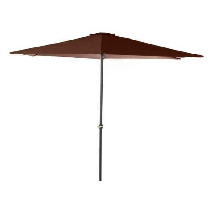 DKD Home Decor Parasol Sunlla de Jardín 270x270 cm, 250 cm Alto, Marrón Gris Oscuro, Plegable, Acero y Poliéster 160 gsm con 6 Varillas DKD Home Decor Parasol Sunlla de Jardín 270x270 cm, 250 cm Alto, Marrón Gris Oscuro, Plegable, Acero y Poliéster 160 gsm con 6 Varillas