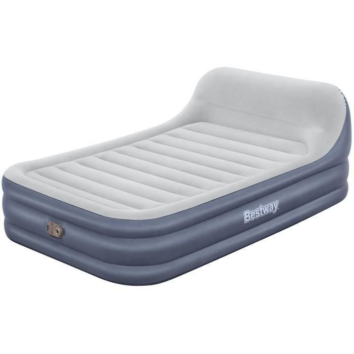 Bestway 67923 Cama hinchable Tritech™ SleekFlow™ 2 plazas, con cabecero y bomba integrada, 226 x 152 x 84 cm