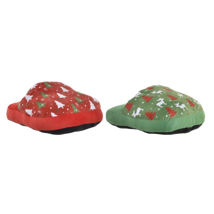 DKD Home Decor Calientapies Decorativo Navidad Tradicional Verde, Rojo y Blanco 40 x 15 x 30 cm (4 Unidades) Poliéster