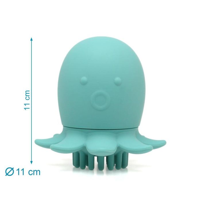 KioKids Cepillo Masajeador Champú de Silicona para Bebé, Masaje Suave Cuero Cabelludo Sensible, Relajante, Edad +4 Meses, Color Verde 2 KioKids Cepillo Masajeador Champú de Silicona para Bebé, Masaje Suave Cuero Cabelludo Sensible, Relajante, Edad +4 Meses, Color Verde 2