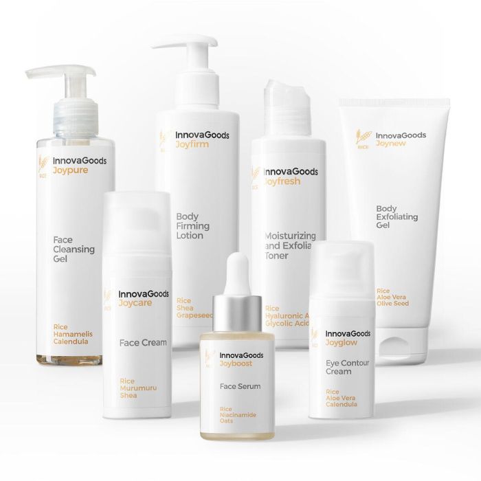 Pack de Rutina Facial y Corporal Rice InnovaGoods 1 Pack de Rutina Facial y Corporal Rice InnovaGoods 1