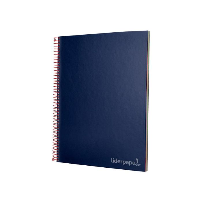 Cuaderno Espiral Liderpapel A4 Micro Jolly Tapa Forrada 140H 75 gr Cuadro 5 mm 5 Bandas 4 Taladros Color Azul 3